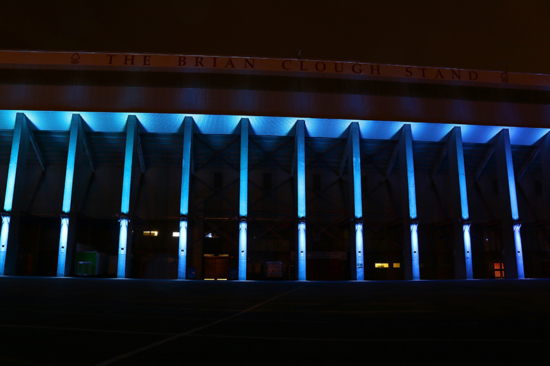 Brian Clouph, Stand, lighting, Nottingham Forest, Adam Spinos, look4ideas, lighting design, LED